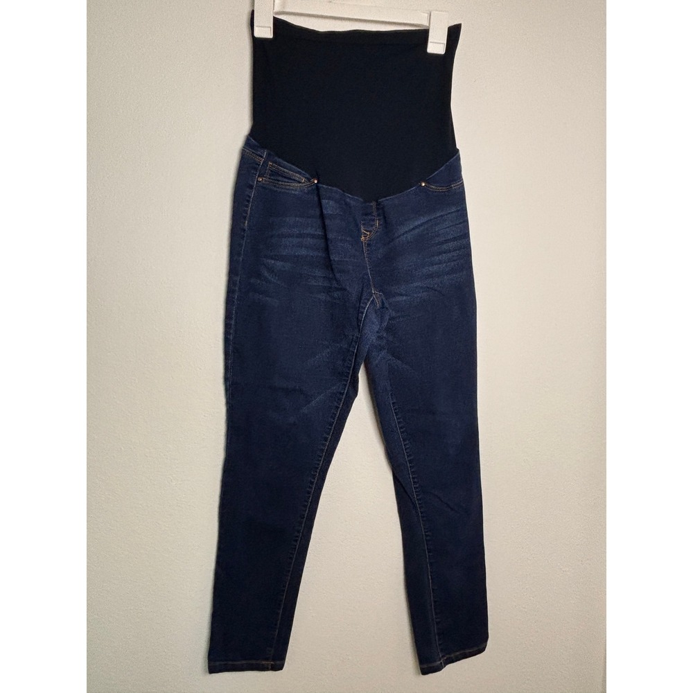 Planet Motherhood Maternity Skinny‎ Jeans Dark Wash Full Belly Panel Large